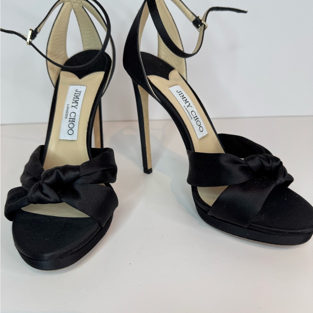 New! Jimmy Choo Black Satin Women's Heels!